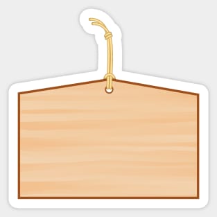 Japanese Ema prayer plaque - blank Sticker